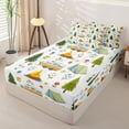 thumbnail image 2 of catabedysis Floral Camping Zipper Twin Comforter Sets with Fitted Sheet and 2 Pillowcases,Caravan Tent Pattern Zipper Bedding Set For Boys,Multicolor,Polkadot Reversible,4 Pieces, 2 of 7