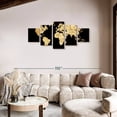 thumbnail image 2 of Elephant Stock Soil World Map Wall Art - Horizontal Multi Panel Canvas - Living Room Wall Decor - Map Multi Panel - Black And Orange Decor - 74" x 34", 2 of 8