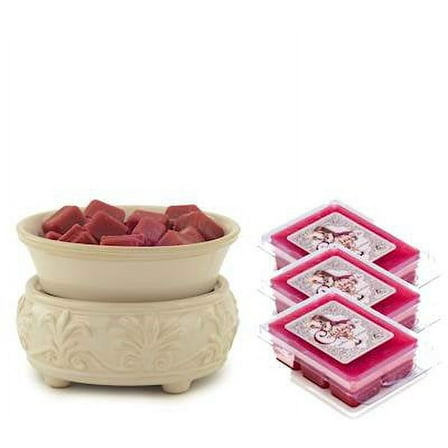 SANDSTONE Candle Warmer and Dish Fragrance Warmer Gift Set with 3 Courtneys Wax Melts - PATCHOULI-PURE