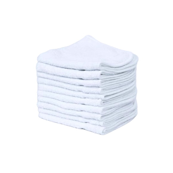 Toalla Facial 10 piezas 30x30cm Algodón color Blanco