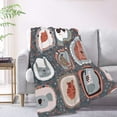 thumbnail image 2 of XMXT Flannel Warm Throw Blanket, Cartoon Animal Heads Bedroom Decor Blankets for Bed Couch Living Room, 50 x 70 inches, 2 of 9