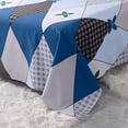 thumbnail image 4 of Linnome Flat Sheet Comfortable Bed Sheet with Grid Patterns Mattress Protective Cover Easy Clean for Double or Twin Bed Multicolor#19, 4 of 7