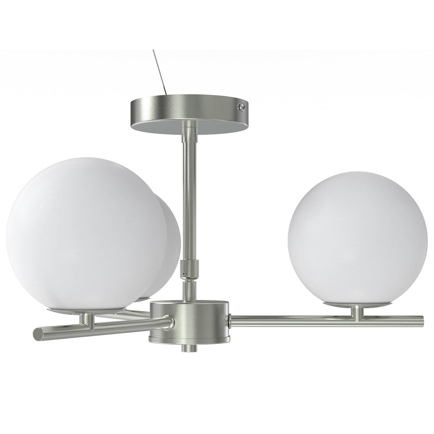 Better Homes & Gardens 17" Architectural Ceiling Light, Nickel Metal Frame Frosted Glass Globes