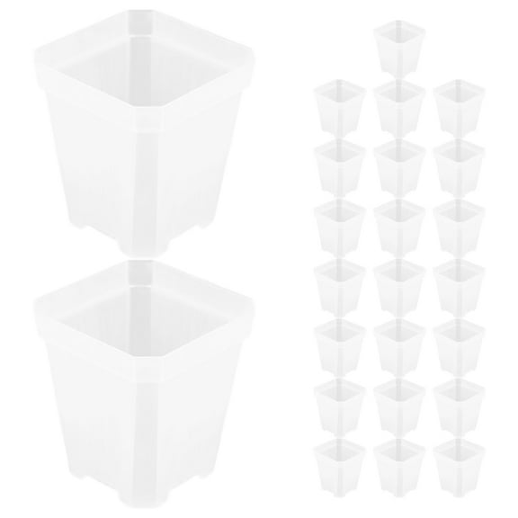 unbranded 24pcs Durable Transparent Plastic Mini Planters For Indoor Plants Pots For Home Decor And Vegetable Gardening