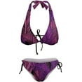 thumbnail image 6 of NICKSUN Women's Bikini Sets Two Piece Bathing Suits Sexy Textured Halter Padded Bikini Swimsuits Side Tie Thong Bottom Swimwear, 6 of 8
