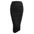 thumbnail image 7 of Made by Johnny Women's Slim fit Bodycon Party Club Night Out Elegant Ruched High Waist Long Pencil Skirt with Side Shirring L BLACK, 7 of 7