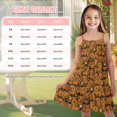 thumbnail image 5 of Uourmeti Girls Capybara Floral Print Sundress Summer Spaghetti Strap Midi Dress Soft A Line Swing Tiered Dress for Kids Cartoon Capybara Clothes, 5 of 6