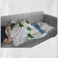 thumbnail image 6 of Happy Camper Soft Flannel Fleece Throw Blanket, Colorful Travel Cartoon Tropical Palm Trees with Retro Vehicle and Suitcase, Cozy Plush for Indoor and Outdoor Use, 60" x 80", Multicolor, by Ambesonne, 6 of 6