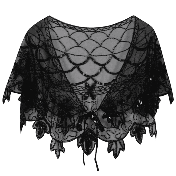PrettyGuide Women's 1920s Shawl Beaded Evening Wraps Flapper Bolero
