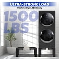 thumbnail image 5 of 16" Height Heavy-Duty Laundry Pedestal, Full Size Adjustable Washer Dryer Stand with Non-Slip Mat, 17.7-31" Adjustable Width Washing Machine Base for Refrigerator, Dishwasher, Black, 5 of 7