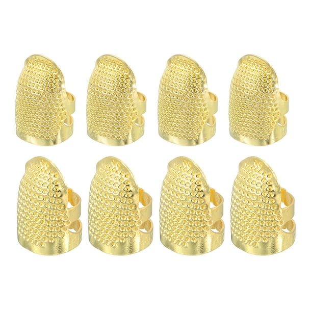 Dedal, protector de dedos para costura a mano, herramientas de costura DIY, dorado, 2 tamaños, 8 piezas