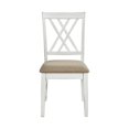 thumbnail image 3 of 2 PCS Dining Side Chairs Furniture, Fabric Upholstered Seat Dining Chairs with X-Back Design, Wooden Cross Back Chairs for Dining Room, Bedroom and Kitchen, White and Oak Finish, 3 of 7