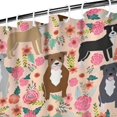 thumbnail image 3 of Boston Terrier Dog and Flower Florals Shower Curtain 84"x72" ,Bathroom Decorative Shower Curtains Set with 12 Hooks,Modern Waterproof Washable Shower Curtain, 3 of 6