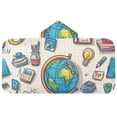 thumbnail image 5 of Yayeee Kids Hooded Towels Toddler Soft Absorbent Beach Bathing Wrap 50" x 23.5", Beige School, 5 of 5