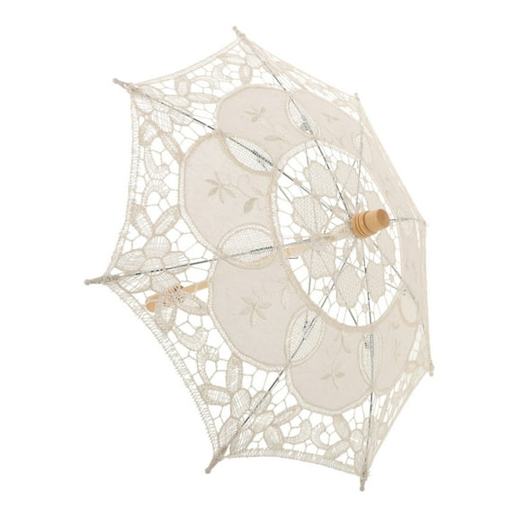 Niceauty Lace Parasol Umbrella 1Pack Cotton Fabric Bridal Umbrella Wedding Photography Style