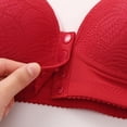 thumbnail image 6 of Gymayou Women Wireless Nursing Bra Front Snap Button Closure Breathable Mesh Maternity Bra Underarm Smoothing Red 3XL, 6 of 8