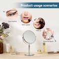 thumbnail image 2 of 17" Tall Tabletop Magnifying Makeup Mirror Height Adjustable Vanity Mirror 1X/10X Magnification, 8" Large Double-Sided 360° Swivel Classic Round Desktop Make Up Mirror for Bathroom & Bedroom, No Light, 2 of 8