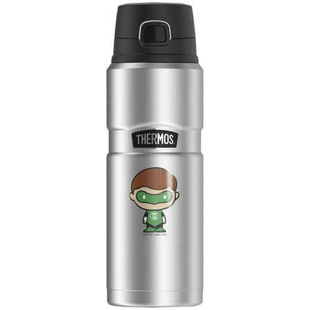 Green Lantern Cute Chibi, THERMOS STAINLESS KING Stainless Steel Drink Bottle, Vacuum insulated & Double Wall, 24oz