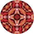 thumbnail image 1 of Ahgly Company Machine Washable Indoor Round Transitional Orange Area Rugs, 5' Round, 1 of 7