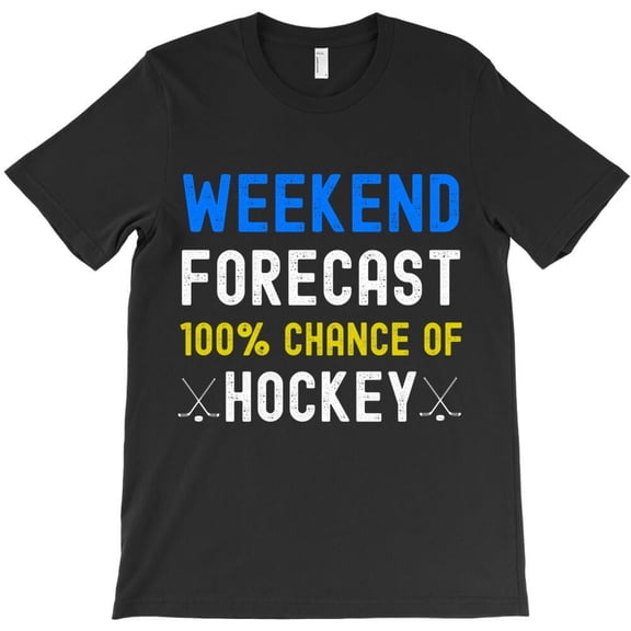 Weekend Forecast Funny Ice Hockey Player Goalie Youth Kids Long H52092 Unisex T-Shirt, Up to Size 5XL