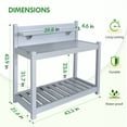 thumbnail image 5 of EAGLE PEAK Outdoor Indoor Vinyl Potting Bench Tsble, Gardening Work Station with Open Shelf, Lower Storage, Gray, 5 of 10