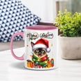 thumbnail image 4 of Merry Christmas Santa Siamese Scarf Twinkling Lights Xmas Holiday 11oz Accent Two-tone Mug Cat Lover Kitten Owner Gifts Coffee Tea Cup - 00022, 4 of 5