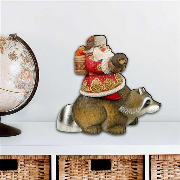 12 x 9 in. Racoon Santa Christmas Outdoor Decor Large Ornaments