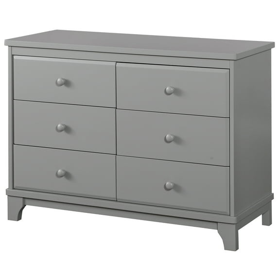 Angel Line Heather 6 Drawer Double Dresser, Gray