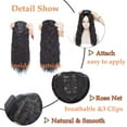 thumbnail image 2 of MY-LADY Synthetic 20Inch Clip in Hair Topper Long Curly for Women Corn Wave Hair Perm Deep Wave Style Clip on Secret Toupee Hairpiece Middle Partdark black, 2 of 8