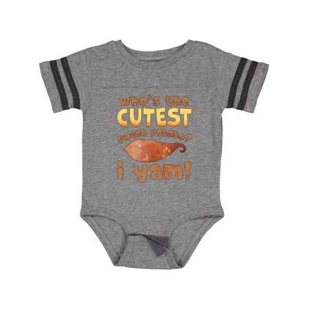

Inktastic Who s the Cutest Sweet Potato I Yam! Funny Thanksgiving Gift Baby Boy or Baby Girl Bodysuit