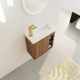 thumbnail image 6 of 20" Floating Wall-Mounted Bathroom Vanity with White Resin Sink & Soft-Close Cabinet Door, Walnut, 6 of 11