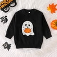 thumbnail image 6 of Kids Halloween Sweater Boys Girls Toddler Long Sleeve Cute Ghost Pattern Crewneck Pullover Sweaters 1-4 Years, 6 of 9