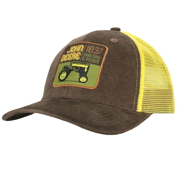 John Deere Corduroy / Poly Trucker Mesh-Brown-One Size
