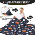 thumbnail image 3 of Football and Basketball Black Pattern Teens Toddler Nap Mat with Pillow, Sleeping Mat Bag for Preschool Daycare 59"x22", 3 of 6