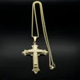 thumbnail image 4 of Big Bible Jesus Cross Pendant Necklace for Women Men 14K Yellow Gold Catholic Chain Jewelry, 4 of 5