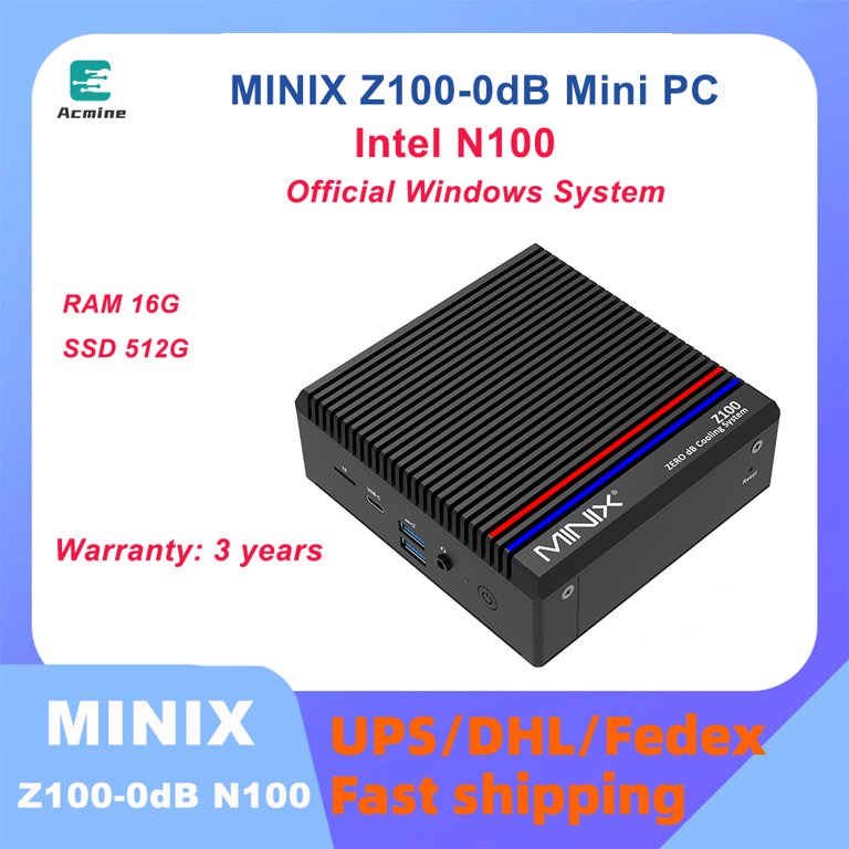 MINIX Fanless Gaming PC Z100-0dBIntel N100 Mini Computers