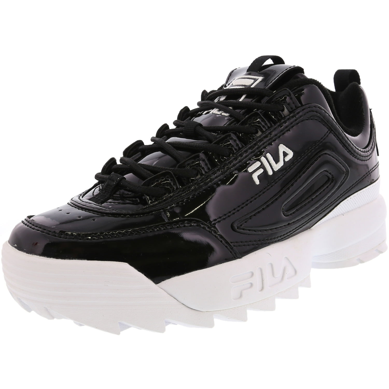 FILA - Fila Women's Disruptor Ii Premium Patent Black/White/White Ankle ...