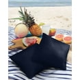 thumbnail image 3 of Pack of 2 Outdoor Pillow Covers, Solid Color Dark Blue Waterproof Square Throw Pillowcase Cushion Decorative Pillow Covers for Couch Patio Tent, 24x24 in, 3 of 6