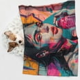 thumbnail image 6 of Naloa Vibrant Street Art Portrait Dog Blanket, 3 Sizes Cat Blanket for Indoor Cats Large Medium Small Dog Gifts-Medium, 6 of 8