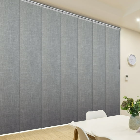 Domovina 7 Panel Track Vertical Blinds, Adjustable 110-153"W x 91.4"H - Casemiro