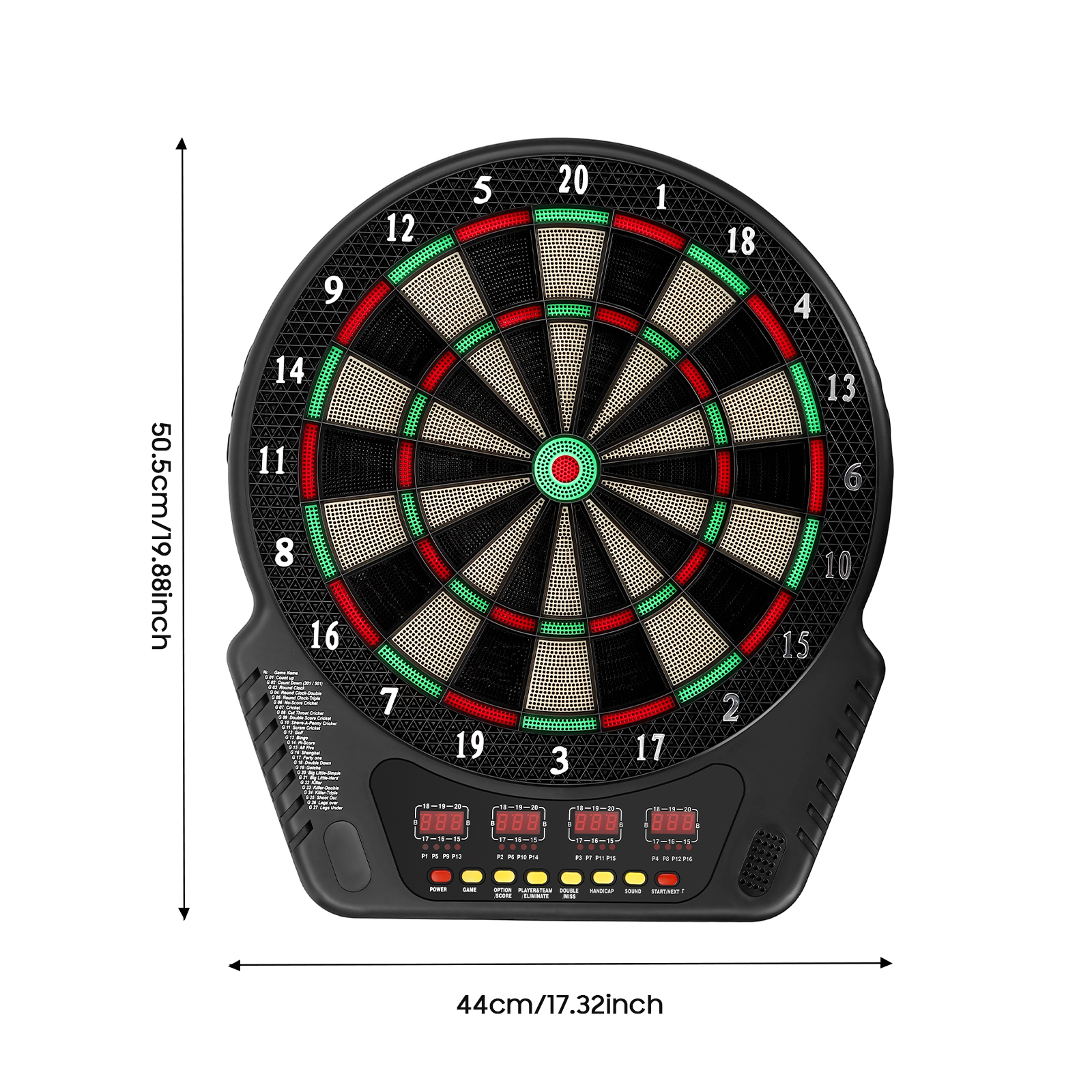 Wall Mounted Electronic Dart Board with 6 Darts, Digital Soft Tip Dart Board Voice Prompts Automatic Counting Dartboard Set Innovative Dart Machine, for Home Bar Game center