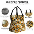 thumbnail image 3 of Sunflowers Striped Black and White Drawstring Lunch Bag Women - Drawstring Lunch Bag Insulated for Work Office - Stain-Resistant Large Lunchbags for Women with Multi-Pockets, 3 of 6