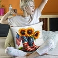 thumbnail image 6 of Tyidzon Sunflower Pillow Covers 4th of July Decorations Flax Pillow Case Outdoor Sofa Couch Farmhouse Home Decor, 18x18 Inch, 6 of 8