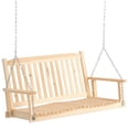 thumbnail image 1 of Outsunny 2-People Porch Swing Bench with 2 Hanging Chains for Deck, Natural, 1 of 10