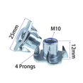 thumbnail image 3 of Tuercas para persianas T-Nut Odinest M10 x 12 mm, 4 puntas, paquete de 30, 3 of 7