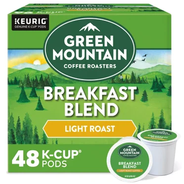 Green Mountain Coffee Breakfast Blend, 48 K-Cup Pod, Light Roast