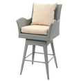 thumbnail image 3 of SAFAVIEH Hayes Outdoor Patio Counter Stool with Pillow and Cushion, Grey/Beige, 3 of 5