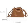 thumbnail image 2 of Cubo Plisado Mujeres Pu Crossbody Con Bolsos Hombro Con Cordón (marrón), 2 of 9