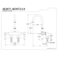 thumbnail image 4 of Kingston Brass AE96T1 Auqa Vintage 3-3/8-Inch Deck Mount Tub Faucet, Polished Chrome, 4 of 4