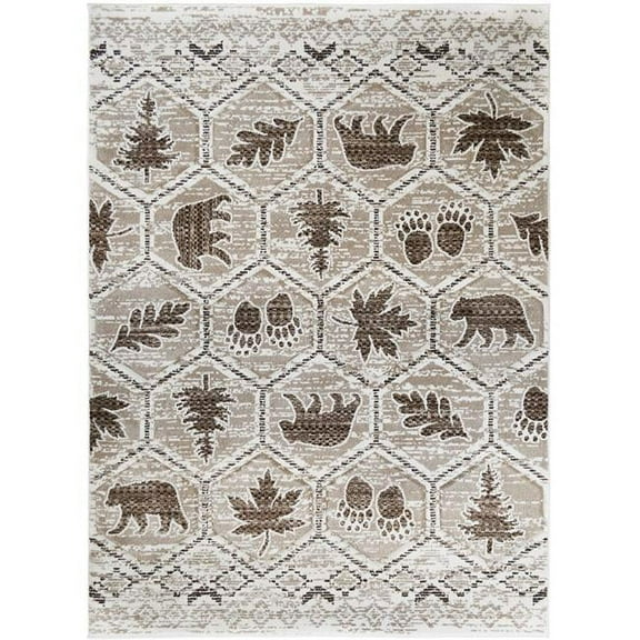 Mayberry Rug Tacoma Camp Creek Brown Lodge Area Rug 5'3"x7'3"